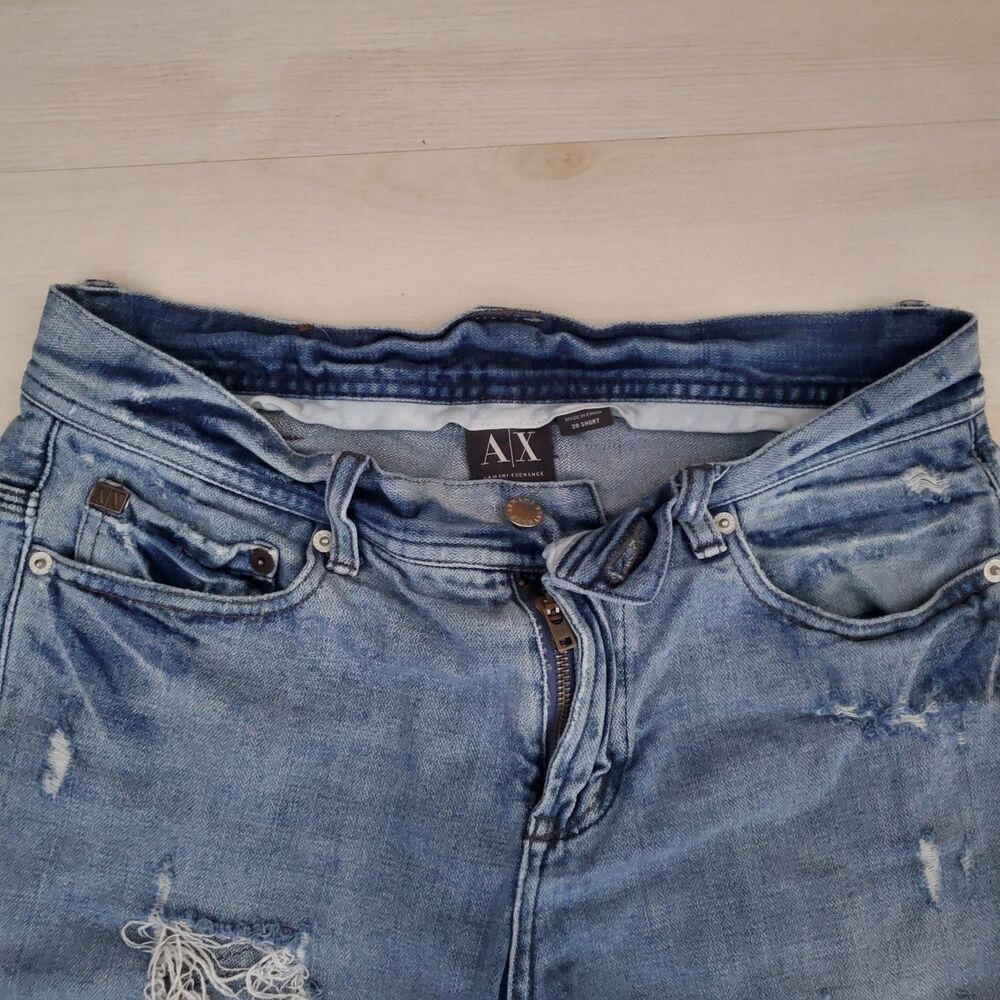 Armani Exchange AX Distressed Denim Jeans Mens Size 30S Grunge Y2K Streetwear - Picture 4 of 9